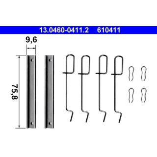 Priedų komplektas, diskinių stabdžių trinkelės ATE 13.0460-0411.2
