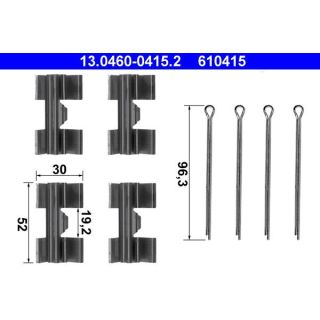 Priedų komplektas, diskinių stabdžių trinkelės ATE 13.0460-0415.2