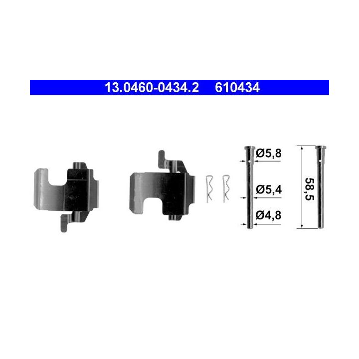 Priedų komplektas, diskinių stabdžių trinkelės ATE 13.0460-0434.2