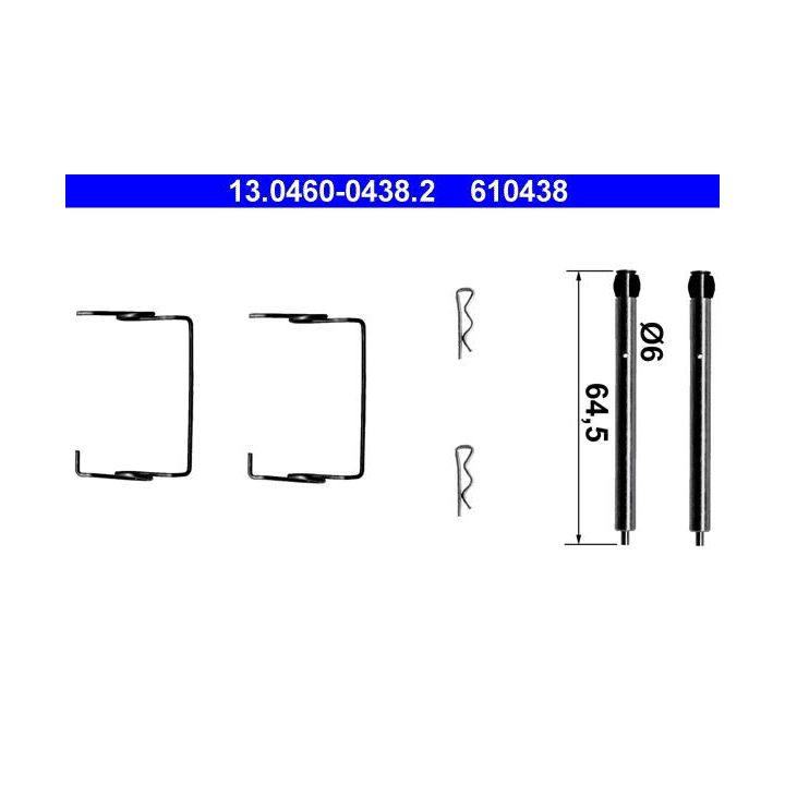Priedų komplektas, diskinių stabdžių trinkelės ATE 13.0460-0438.2