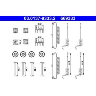 Priedų komplektas, stovėjimo stabdžių trinkelės ATE 03.0137-9333.2