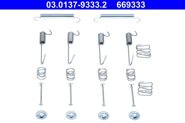 Priedų komplektas, stovėjimo stabdžių trinkelės ATE 03.0137-9333.2
