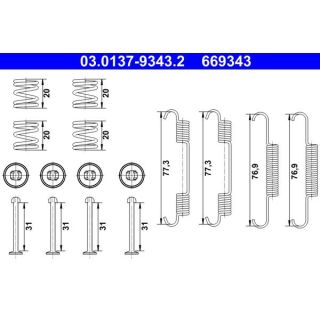 Priedų komplektas, stovėjimo stabdžių trinkelės ATE 03.0137-9343.2