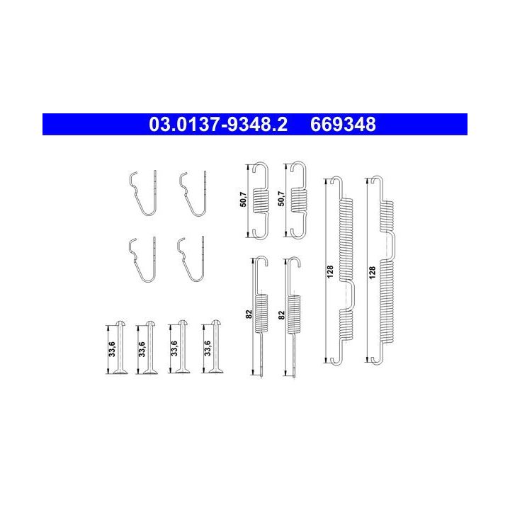 Priedų komplektas, stabdžių trinkelės ATE 03.0137-9348.2