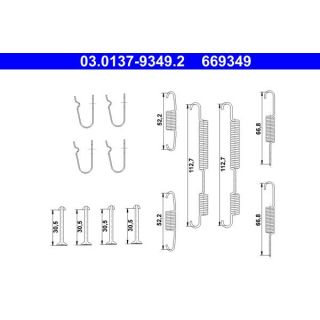Priedų komplektas, stabdžių trinkelės ATE 03.0137-9349.2