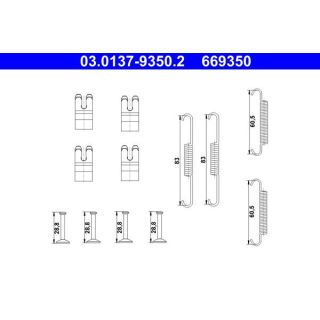 Priedų komplektas, stovėjimo stabdžių trinkelės ATE 03.0137-9350.2
