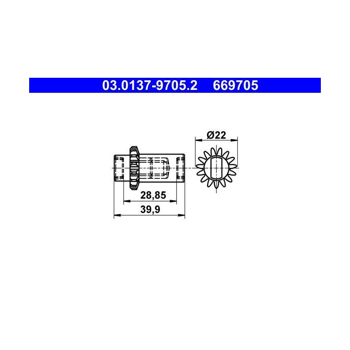 Priedų komplektas, stovėjimo stabdžių trinkelės ATE 03.0137-9705.2