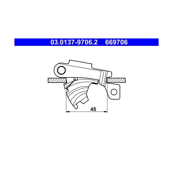 Priedų komplektas, stovėjimo stabdžių trinkelės ATE 03.0137-9706.2