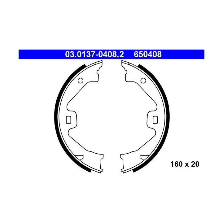 Stabdžių trinkelių komplektas, stovėjimo stabdis ATE 03.0137-0408.2