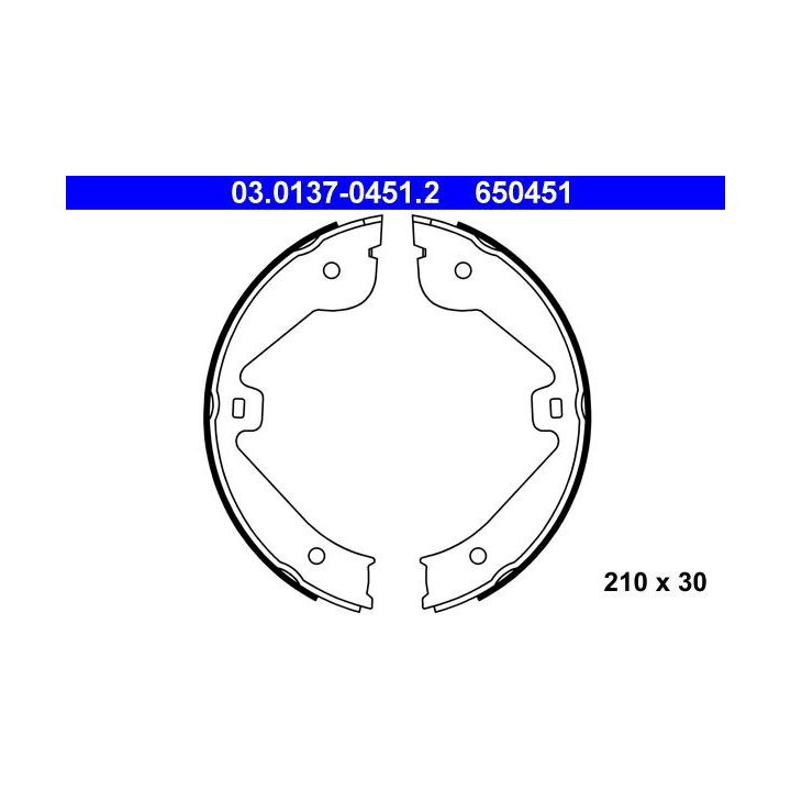 Stabdžių trinkelių komplektas, stovėjimo stabdis ATE 03.0137-0451.2