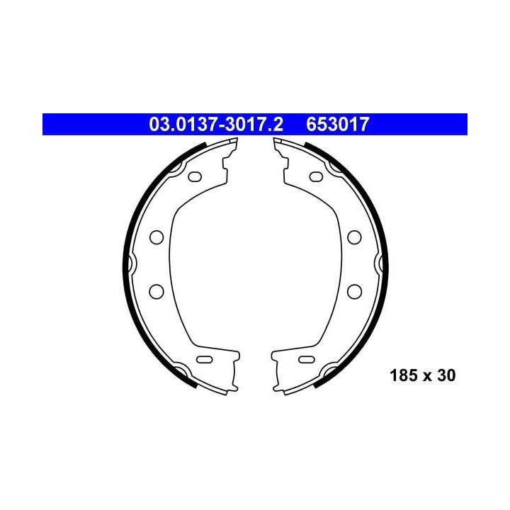 Stabdžių trinkelių komplektas, stovėjimo stabdis ATE 03.0137-3017.2
