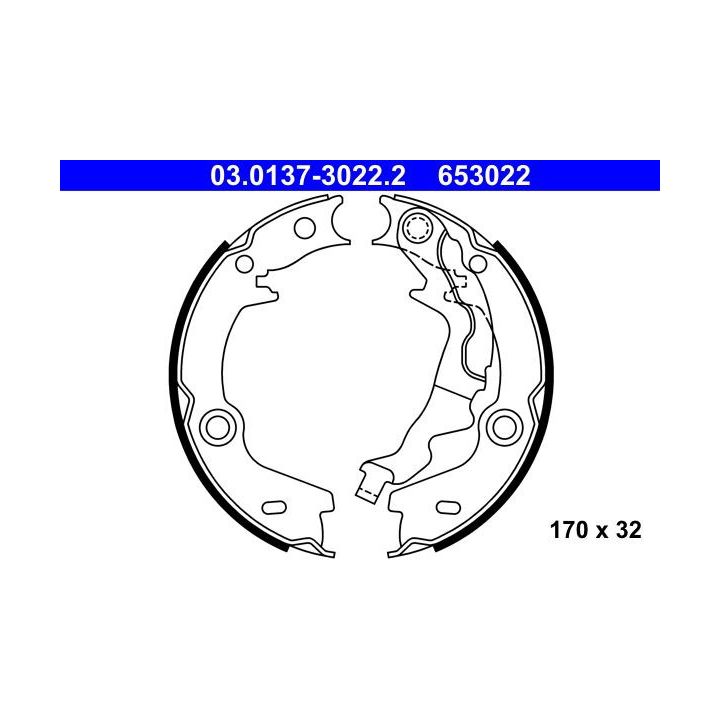 Stabdžių trinkelių komplektas, stovėjimo stabdis ATE 03.0137-3022.2