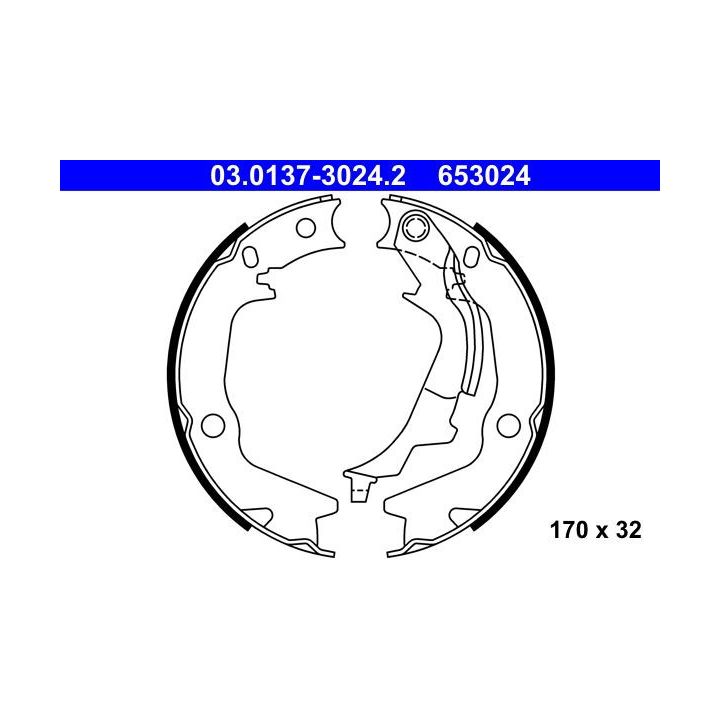 Stabdžių trinkelių komplektas, stovėjimo stabdis ATE 03.0137-3024.2