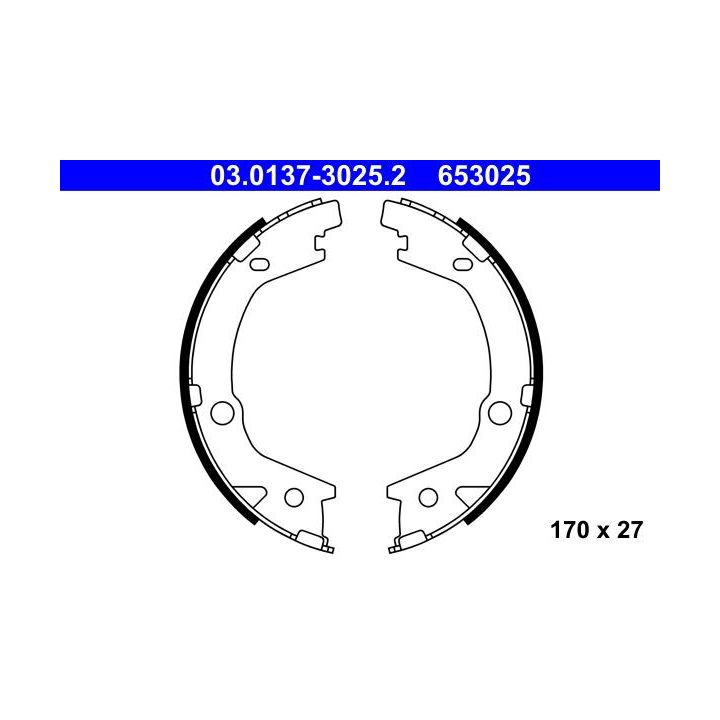 Stabdžių trinkelių komplektas, stovėjimo stabdis ATE 03.0137-3025.2