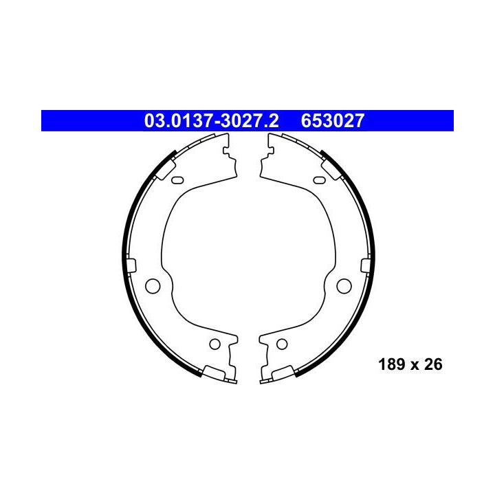 Stabdžių trinkelių komplektas, stovėjimo stabdis ATE 03.0137-3027.2