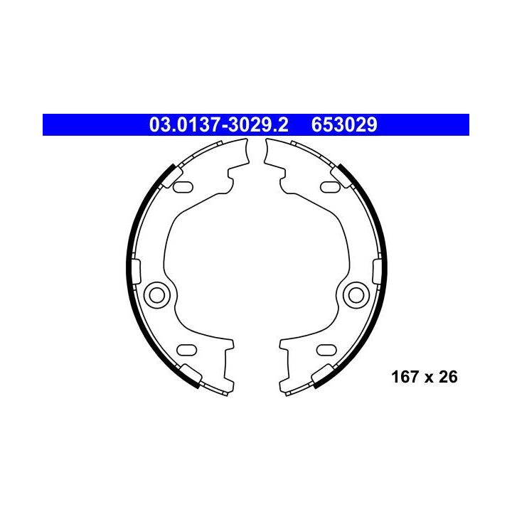 Stabdžių trinkelių komplektas, stovėjimo stabdis ATE 03.0137-3029.2