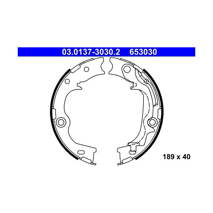 Stabdžių trinkelių komplektas, stovėjimo stabdis ATE 03.0137-3030.2