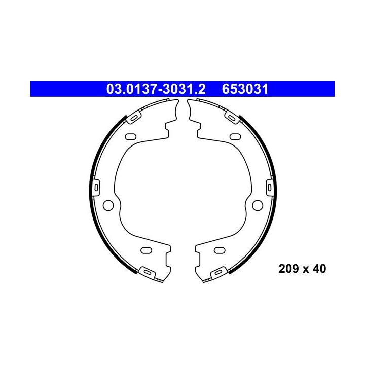 Stabdžių trinkelių komplektas, stovėjimo stabdis ATE 03.0137-3031.2