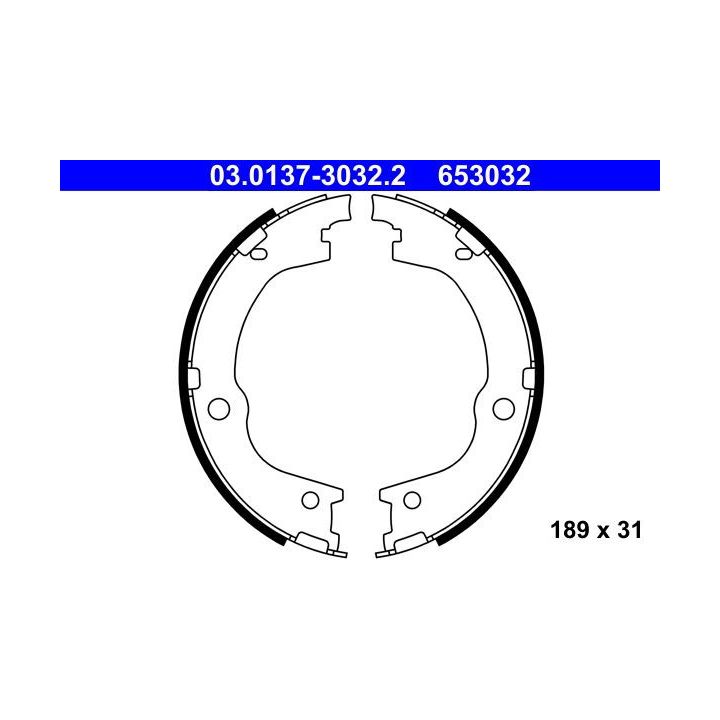 Stabdžių trinkelių komplektas, stovėjimo stabdis ATE 03.0137-3032.2
