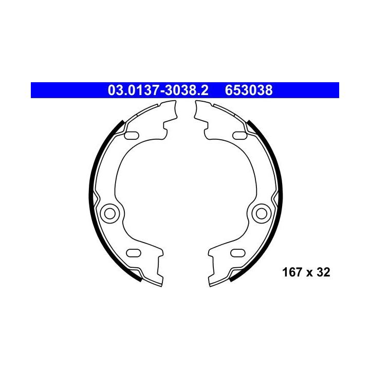 Stabdžių trinkelių komplektas, stovėjimo stabdis ATE 03.0137-3038.2