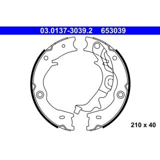 Stabdžių trinkelių komplektas, stovėjimo stabdis ATE 03.0137-3039.2