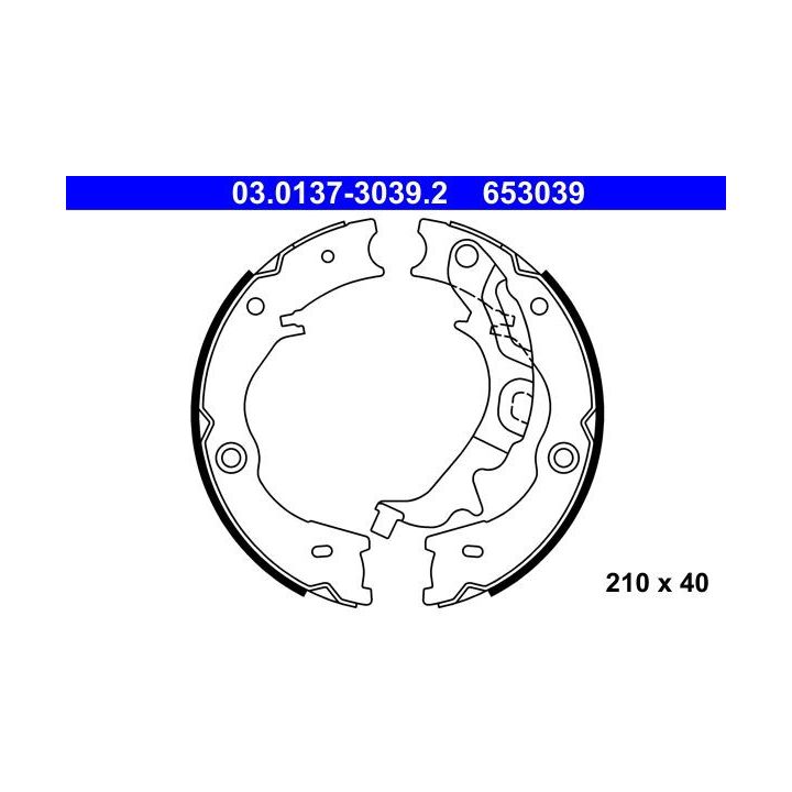 Stabdžių trinkelių komplektas, stovėjimo stabdis ATE 03.0137-3039.2