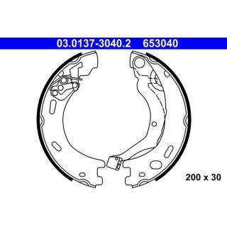 Stabdžių trinkelių komplektas, stovėjimo stabdis ATE 03.0137-3040.2