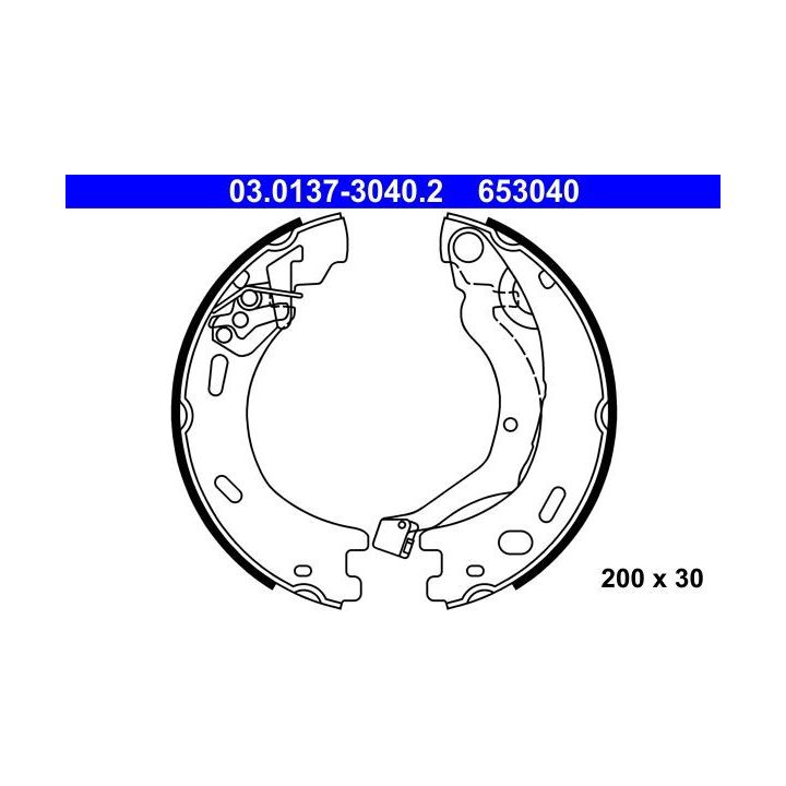 Stabdžių trinkelių komplektas, stovėjimo stabdis ATE 03.0137-3040.2