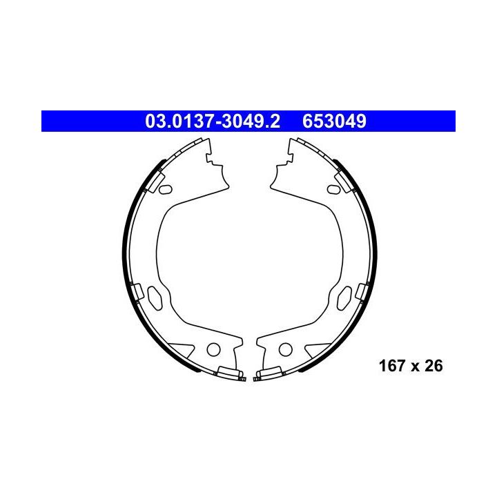 Stabdžių trinkelių komplektas, stovėjimo stabdis ATE 03.0137-3049.2