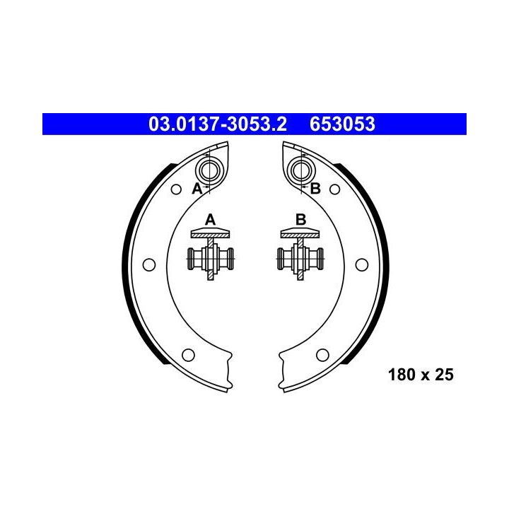 Stabdžių trinkelių komplektas, stovėjimo stabdis ATE 03.0137-3053.2