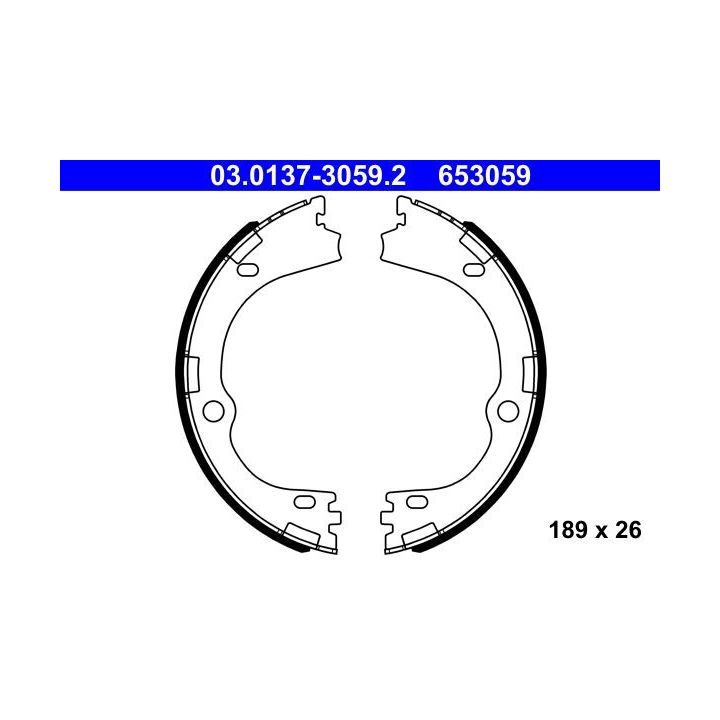 Stabdžių trinkelių komplektas, stovėjimo stabdis ATE 03.0137-3059.2