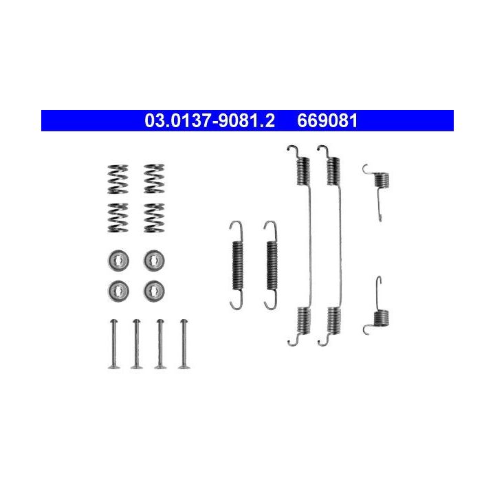 Priedų komplektas, stabdžių trinkelės ATE 03.0137-9081.2