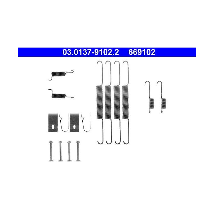 Priedų komplektas, stabdžių trinkelės ATE 03.0137-9102.2