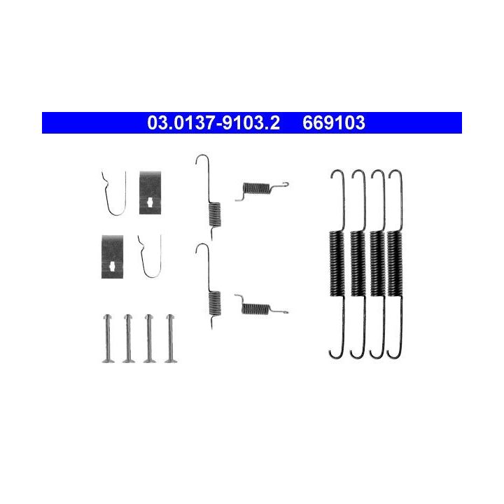 Priedų komplektas, stabdžių trinkelės ATE 03.0137-9103.2