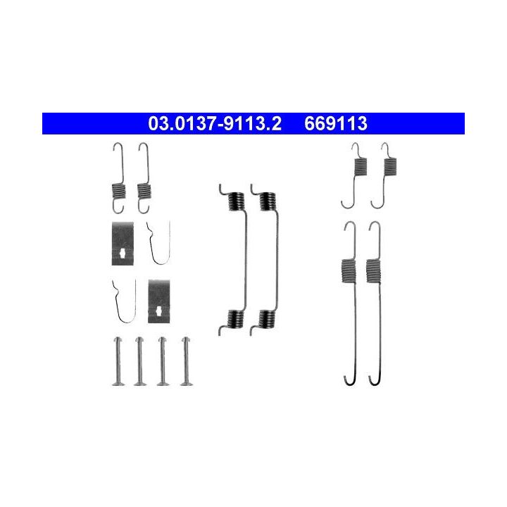 Priedų komplektas, stabdžių trinkelės ATE 03.0137-9113.2