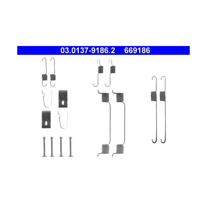 Priedų komplektas, stabdžių trinkelės ATE 03.0137-9186.2