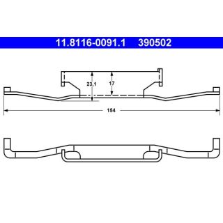 Spyruoklė, stabdžių apkaba ATE 11.8116-0091.1