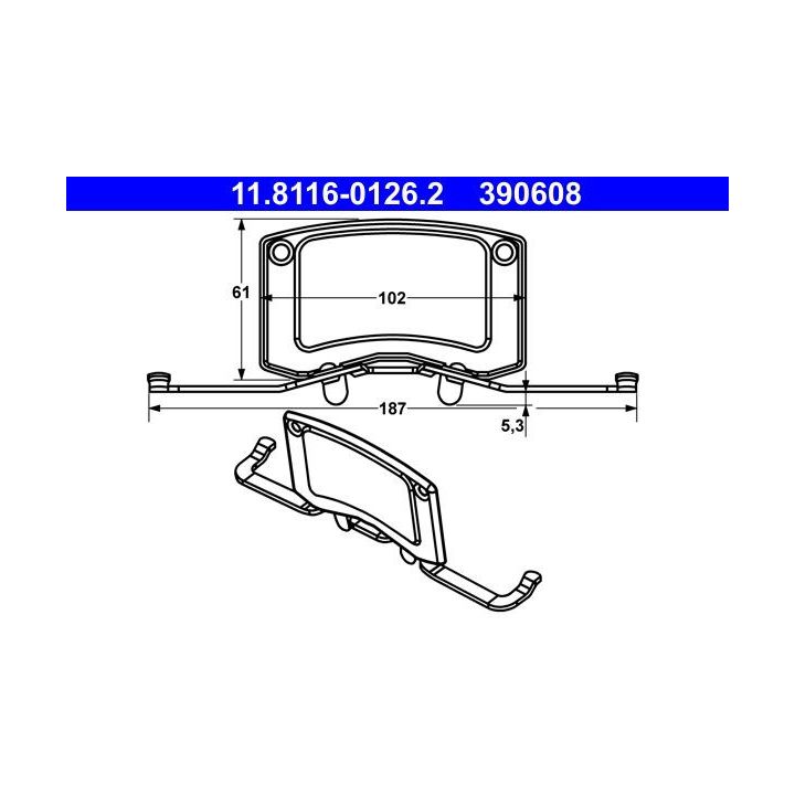 Spyruoklė, stabdžių apkaba ATE 11.8116-0126.2