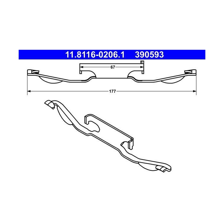 Spyruoklė, stabdžių apkaba ATE 11.8116-0206.1