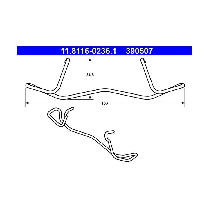 Spyruoklė, stabdžių apkaba ATE 11.8116-0236.1