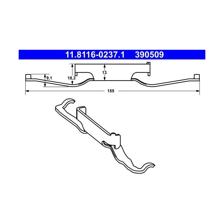 Spyruoklė, stabdžių apkaba ATE 11.8116-0237.1