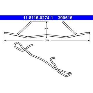 Spyruoklė, stabdžių apkaba ATE 11.8116-0274.1