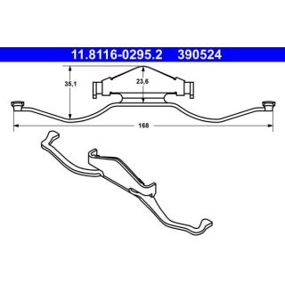 Spyruoklė, stabdžių apkaba ATE 11.8116-0295.2