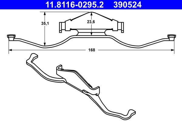 Spyruoklė, stabdžių apkaba ATE 11.8116-0295.2