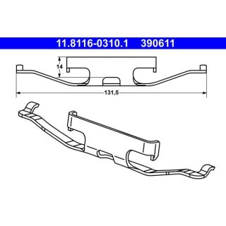 Spyruoklė, stabdžių apkaba ATE 11.8116-0310.1