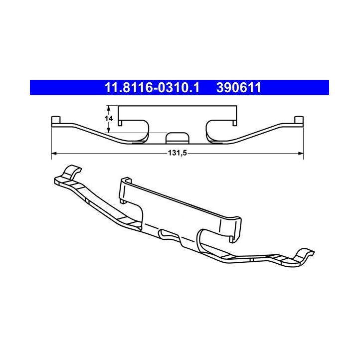 Spyruoklė, stabdžių apkaba ATE 11.8116-0310.1