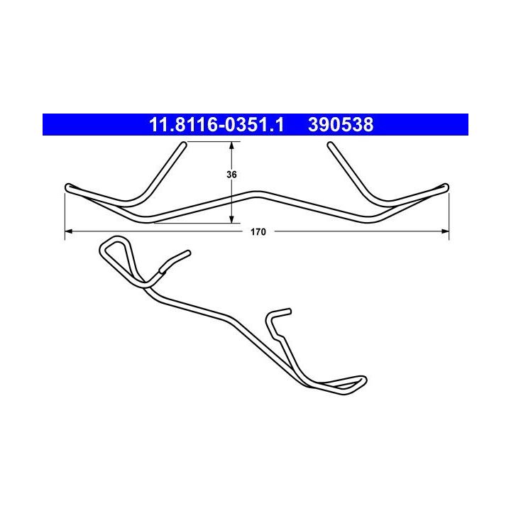 Spyruoklė, stabdžių apkaba ATE 11.8116-0351.1