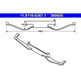 Spyruoklė, stabdžių apkaba ATE 11.8116-0367.1