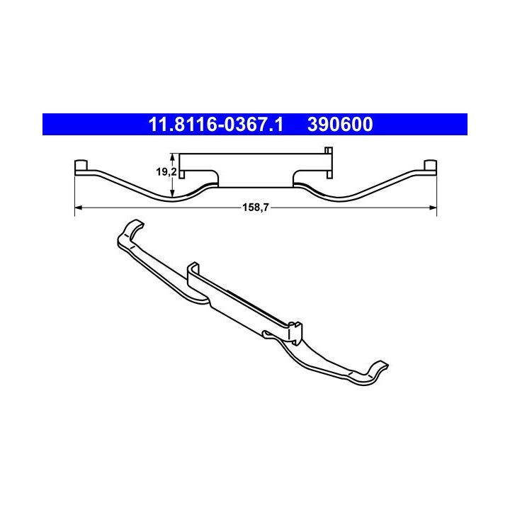 Spyruoklė, stabdžių apkaba ATE 11.8116-0367.1