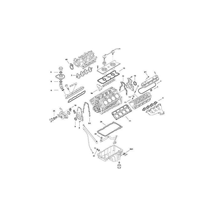 Visas tarpiklių komplektas, variklis ELRING LS Gen III LQ4